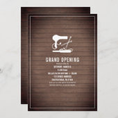 Beauty Salon Open Hair Tools Rustic Wood Kaart (Voorkant / Achterkant)