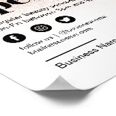 Beauty Salon Open voor Bedrijven Roze Glitter Ombr Poster (Hoek)