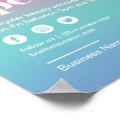 Beauty Salon Open voor zakelijk roze kleurrijk Poster (Hoek)