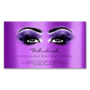 Beauty Salon Paarse RSVP Adress Makeup Lashes Magnetisch Visitekaartje