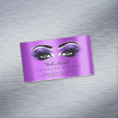 Beauty Salon Paarse RSVP Adress Makeup Lashes Magnetisch Visitekaartje (Voorbeeld)