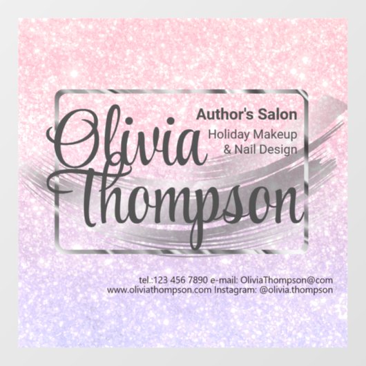 Beauty Salon Pearl Silver Raamsticker (Vel)