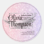 Beauty Salon Pearl Silver Ronde Sticker (Voorkant)