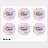 Beauty Salon Pearl Silver Ronde Sticker (Vel)