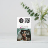 Beauty Salon Photo Feed Social Media QR Code Visitekaartje (Staand voorkant)