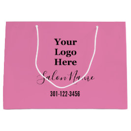 Beauty Salon Pink Black Script Uw Logo hier Groot Cadeauzakje