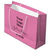 Beauty Salon Pink Black Script Uw Logo hier Groot Cadeauzakje (Voorkant Gekanteld)