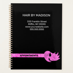 Beauty Salon Pink Faux Glitter Appointment  Planner
