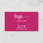 Beauty Salon Pink Heart Script Logo Loyalty-kaart Klantenkaartje (Achterkant)