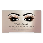 Beauty Salon Pink Rose Gold Adress Makeup Lashes Magnetisch Visitekaartje (Voorkant)