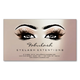 Beauty Salon Pink Rose Gold Adress Makeup Lashes Magnetisch Visitekaartje