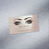 Beauty Salon Pink Rose Gold Adress Makeup Lashes Magnetisch Visitekaartje (Voorbeeld)