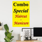 Beauty Salon Poster Combo Special Haircut Manicure (Thuiskantoor)