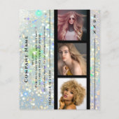 Beauty Salon Pricing Custom Foto Holo Glitter Flyer (Achterkant)