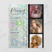 Beauty Salon Pricing Custom Foto Holo Glitter Flyer (Voorkant)