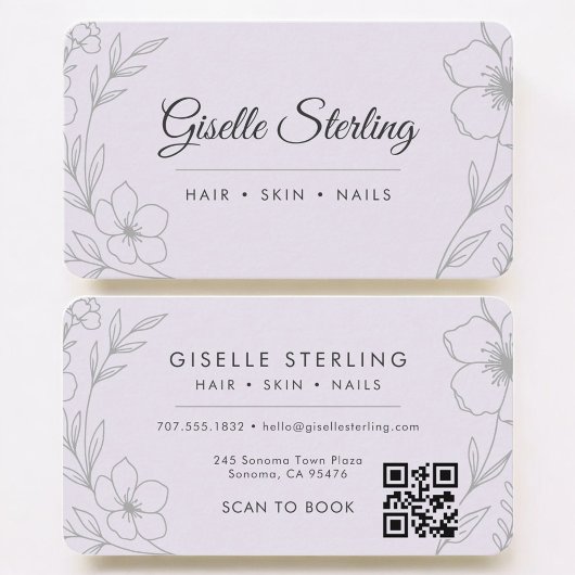 Beauty Salon Purple QR Code Professional Visitekaartje