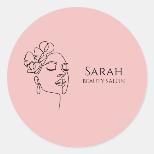 Beauty salon ronde sticker (Voorkant)