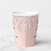 Beauty salon roos Gold glitter business logo Papieren Bekers (Rechts)