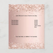 Beauty salon roos gold glitter make-up QR code Flyer (Achterkant)