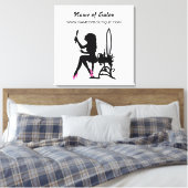 Beauty Salon Roze en Zwart Meisje Teken Canvas Afdruk (Insitu (Slaapkamer))