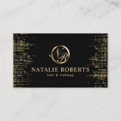 Beauty Salon Script Monogram Logo Gold Confetti Afsprakenkaartje (Voorkant)