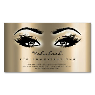 Beauty Salon Sepia Gold Adress Makeup Lashes Magnetisch Visitekaartje