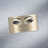 Beauty Salon Sepia Gold Adress Makeup Lashes Magnetisch Visitekaartje (Voorbeeld)