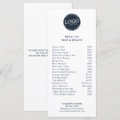 Beauty Salon Services prijslijst (Voorkant / Achterkant)