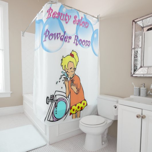 Beauty Salon Shower Curtain Powder Room Douchegordijn (In situ)