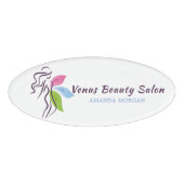 Beauty Salon Spa Logo Design Persoonlijk Naambadge (Voorkant)