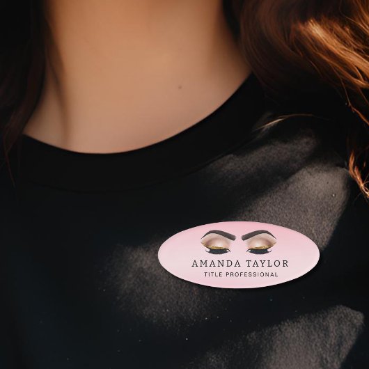 Beauty Salon Spa Make-up Roze Professioneel Naambadge