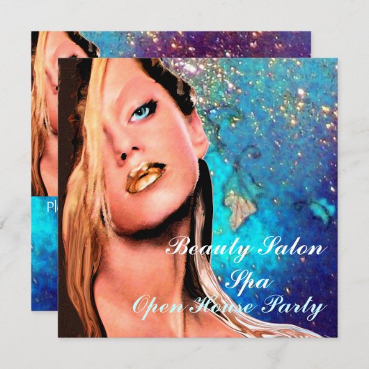 BEAUTY SALON SPA Open House Monogram Kaart (Voorkant / Achterkant)