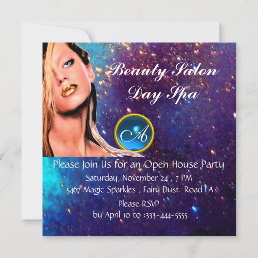 BEAUTY SALON SPA Open House Monogram Kaart (Achterkant)