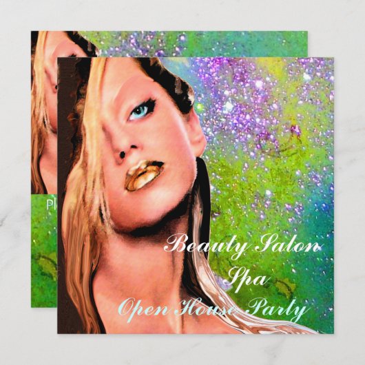 BEAUTY SALON SPA Open House Monogram Kaart (Voorkant / Achterkant)