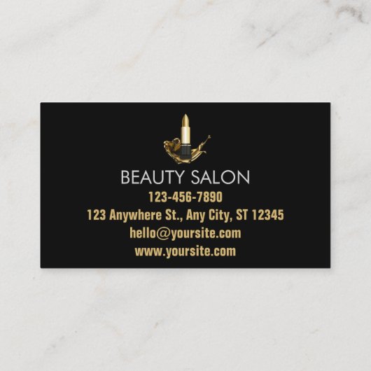 Beauty Salon Stylist Cosmetologist Make-up Artist Visitekaartje (Achterkant)