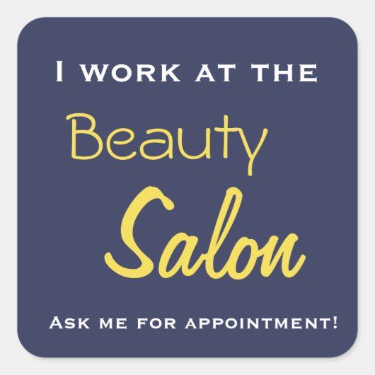 Beauty salon tas vierkante sticker (Voorkant)
