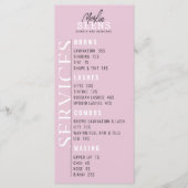 Beauty Salon Treatment Menu Design Roze (Voorkant)