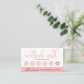 Beauty Salon Trendy Heart Script Font Loyalty Card (Staand voorkant)
