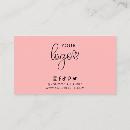 Beauty Salon Trendy Heart Script Font Loyalty Card (Achterkant)