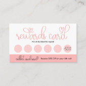 Beauty Salon Trendy Heart Script Font Loyalty Card (Voorkant)