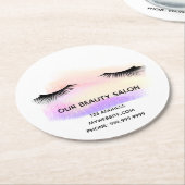 Beauty salon white eye zweeft pastelmake-up ronde kartonnen onderzetter (Gebogen)