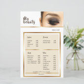 Beauty Salon White & Golden Lijst Price List (Staand voorkant)