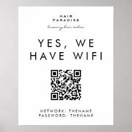 Beauty Salon Wifi Network QR-code Poster