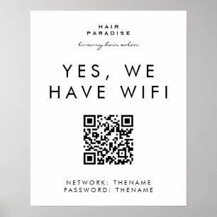 Beauty Salon Wifi Network QR-code Poster