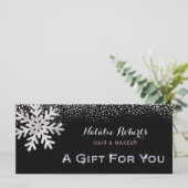 Beauty Salon Winter Snowflakes Cadeaubon (Staand voorkant)