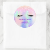 Beauty salon zweeft holografisch roze glitter ronde sticker (Tas)