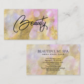 *~* BEAUTY Script Pink Gold Foil Visitekaartje (Voorkant / Achterkant)