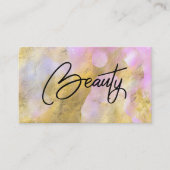*~* BEAUTY Script Pink Gold Foil Visitekaartje (Voorkant)