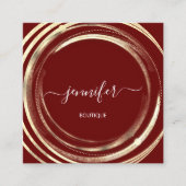 Beauty Shop Couch Gold Burgundy QR Code Logo Vierkante Visitekaartje (Voorkant)