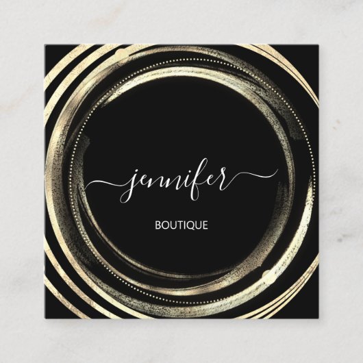Beauty Shop Couch Gold White QR Code Logo Vierkante Visitekaartje (Voorkant)